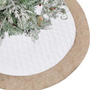 Christmas Tree Skirt - 48 inches Large White